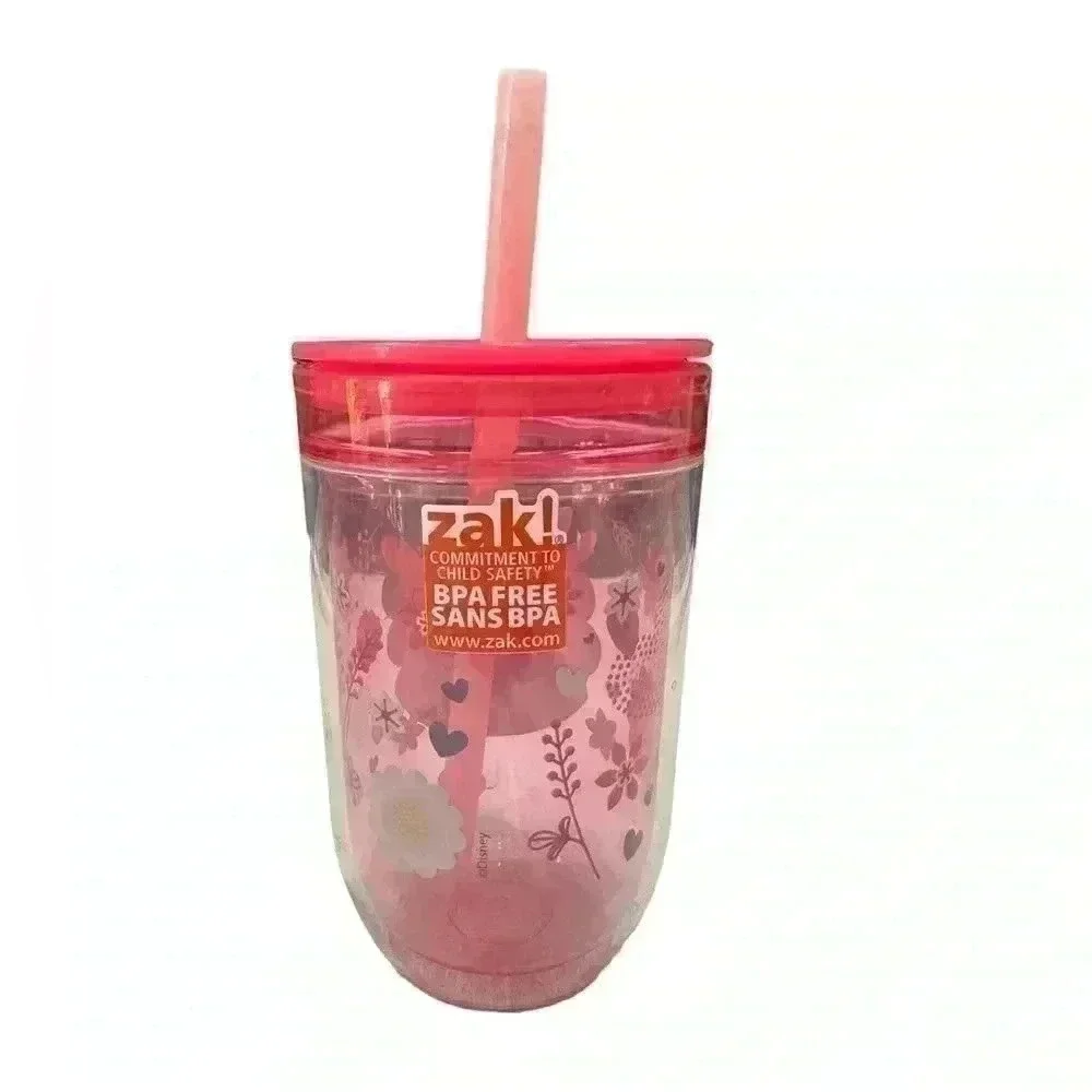 Disney Tumbler Mealtime Magic Minnie and Daisy Pink Straw Travel Cup